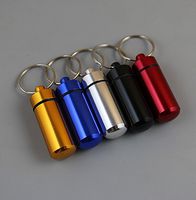 20 Pieces Wholesale Aluminum Pill Box Cache Container Bottle,Waterproof Aluminum Pill Box Case Bottle Cache Drug Holder Keychain Container(Random Color)