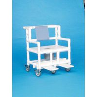 Bariatric Shower Commode with 28" Between Arms Mesh Backrest Color: Blue