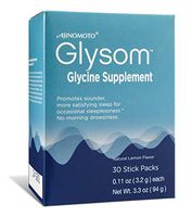 Glysom - Gylcine Sleep Supplement, Amino Acid Powder, Natural Lemon Flavor, 30 x 3.2g Sticks, 3.3oz Box