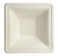 Brheez 12 oz (6”x6”) Elegant Heavy Duty Rectangle Plates 100% Natural Sugarcane Bagasse, Biodegradable and Compostable - Pack of 60