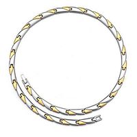 Men Women Titanium Steel 52 Power Germanium Stones Magnetic Therapy Chain Necklace for Neck Arthritis Headaches Pain