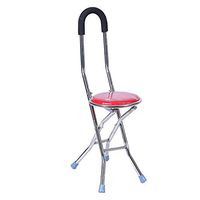 Walking stick stool, Collapsible Lightweight Non-slip Stainless steel Old man Walker
