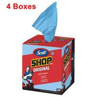 Scott Kimberly-Clark 75190 Shop Towels, 10" x 12", Blue (1 Box of 200) (1 Box of 200 Towels (4 Boxes), Blue (4 Boxes))