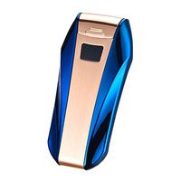 Aibote Dual Arc Plasma Cigarette Lighter,With Power Display Screen,Touch Sensor Switch,Electric Metal Flameless Windproof USB Rechargeable Lighters (Blue+Golden)