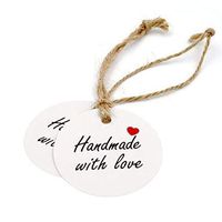 100pcs Thank You with Red Heart Kraft Gift Tags Wedding Party Paper Hang Tags Price Label Hang Tag Cards DIYPaper Gift Wrapping