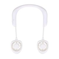 CakeLY Sport Fan Portable USB Rechargeable Neckband Lazy Neck Hanging Style Dual Cooling Fan (White)