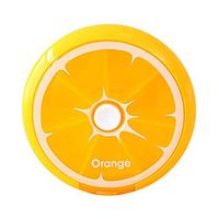 giveyoulucky 7 Days Pill Storage Weekly Fruit Round Boxes Medicine Organizer Container Case Daily and Travel Orange