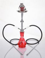 2 hose 23" Pharaoh Red Hookah Shisha Nargila water glass vase pipes smoke sale