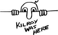 Crazydecals Kilroy was Here Vinyl Decal Sticker- 6" Wide Gloss Silver Color
