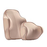 Wgwioo Car Seat Headrest Pillow and Car Lumbar Support Pillow Travel Rest Cushion,Beige