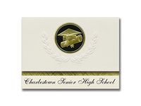 Signature Announcements Charlestown Senior High School (Charlestown, IN) Graduation Announcements, Presidential Basic Pack 25 Cap & Diploma Seal. Black & Gold.
