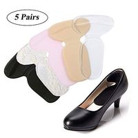 Bestwick Heel Grips Liners, Heel Insoles Cushions for Shoes Too Big, Gel Back Heel Pads Foot for Pain Relief 5 Pairs/Set