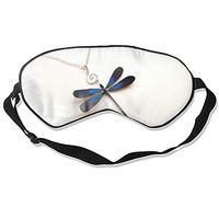 Blue Dragonfly Necklace Sleep Mask with Adjustable Strap for Women Men