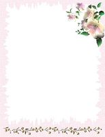 Pink Floral Stationery Printer Paper 51 Sheets