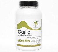 Garlic 450mg and Red Yeast Rice 450mg ~ 90 Capsules - No Additives ~ Naturetition Supplements