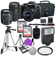 Canon EOS Rebel T6i 24.2 MP EF-S Digital SLR Camera with Canon EF-S 18-55mm f/3.5-5.6 STM Zoom Lens + Tamron 70-300mm Lens + 2pc - 16GB Class 10 Memory Cards + Canon Bag + UV Filter + Cleaning Kit