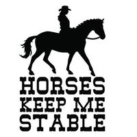 Horses Keep Me Stable Vinyl Decal Sticker | Cars Trucks Vans SUVs Walls Cups Laptops | 5.5 Inch | Black | KCD2744B