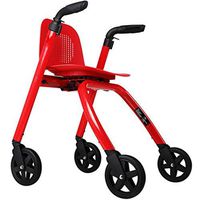 Standard Walkers Walker Metal Rehabilitation Folding Walker Elderly Four-Wheeled Cart Crutches Four-Wheel Shopping Cart Multi-Functional Wheelchair (Color : Red, Size : 5782cm)
