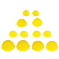 ROSENICE Silicone Cupping Set 12pcs Vacuum Massage Chinese Massaging Tools Body Facial Therapy Cupping Cups (Yellow)