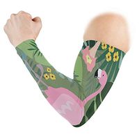 Hawaii Palm Leaves Flamingo Unisex 2Pcs Arm Protection Sleeve UV Sun Guard Tattoo Compression Sleeves for Outdoor/Basketball/Football/Cycling/Running/Farm/Work