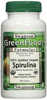 Swanson Certified Organic Spirulina 500 Milligrams 180 Tabs