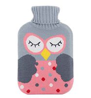 Portable Hot Water Bag Hot Water Bottle Hand Warmer Winter Accessory, Owl