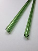 Glass Straws-a Great Pair Chose Your Color Set 8inch 9.5mm (Green)