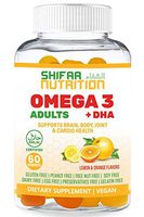 Vegan DHA & Omega 3 Gummy Vitamins for Women & Men, No Omega 3 Fish Oil Burps, Plant Based - Chia Oil & Algae, Brain Supplement, Immune Support Gummies, Omega 3 6 9 Halal Vitamins 20 Servings