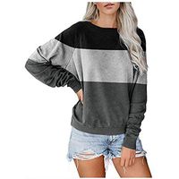 HIRIRI Womens Crewneck Long Sleeve Casual Solid Tops Blouses Fall T-Shirts Pullovers Sweatshirt Raglan Shirt Gray