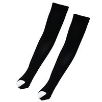 Non Slip UV Protection Cooling Arm Sleeves for Men Women Sunblock Cooler Protective Sports Running Golf Cycling Basketball Driving Fishing Long Arm Cover Sleeves - Fingertip Black