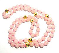 CRYSTALMIRACLE 32 INCHES Rose Quartz Beaded Round Necklace Crystal Healing Fashion Jewelry Women Gift Positive Energy Peace Wellness Handcrafted Accessory Love Metaphysical Gemstone