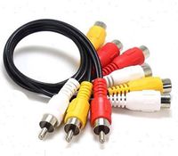 3 RCA Male Jack to 6 RCA Female Plug Splitter Audio Video Av Adapter Cable
