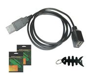 iShoppingdeals - USB Data Cable+Screen Protector+Fishbone Keychain for Sony Bloggie Touch (MHS-TS20/MHS-TS10) 4GB 8GB