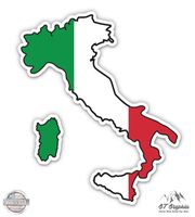 GT Graphics Italy Map Flag Country Shape - 5" Vinyl Sticker - for Car Laptop I-Pad - Waterproof Decal