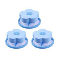 SUPVOX 3Pcs Flower Shaped Washing Machine Floating lint mesh Bag Washer lint Catcher Laundry Hair Filter Cleaning Tool for Home (Sky-Blue)