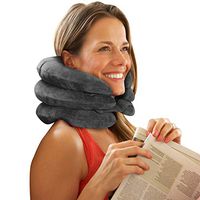 Cervical Neck Traction Device for Chronic Neck Pain by 24Seven Wellness and Living; Inflatable Neck Brace for a Natural Solution of Migraines Shoulder Tension;Professionally Recommended (Grey)