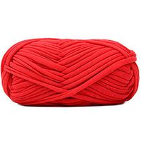 Newrys Merry Christmas DIY Christmas Ribbon Rolls Soft Thick Knitting Yarn Ball Blanket Sweater Scarf Crochet Material for Wedding Gift Package Party Decoration - 100g Red