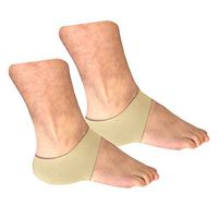 Starmace Foot Heel Protector Gel Silicone Cushioning Reduce Walking Standing Running Pressure Ankle Pain Everyday Use 1 Pair (Beige, S/M)