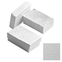 White Foil Swirl Cotton Filled Jewelry Boxes 1 3/4	X1 1/8 X 5/8 Size 20 Pack