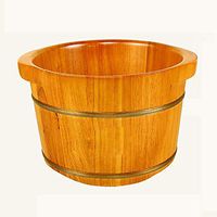 Wooden Foot Basin，Oak Shiatsu Massage Thickened Footbath，Sauna Bucket can Beauty