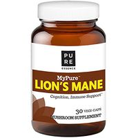 MyPure Lions Mane Organic Mushroom Supplement by Pure Essence - 100% Real Mushroom Extract for Immune System Support, Combat Stress, Build Energy - 30 Caps