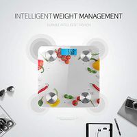 LYAOE Bluetooth Body Fat Scale Healthy Food On White Vegetables Smart Wireless Scale with LCD Display Measuring Body Weight Bmi and Health Digital Scale