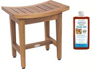 AquaTeak Patented 18" Maluku Lotus Teak Shower Bench & AquaTeak Premium Teak Oil