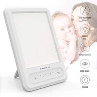 Light Therapy Lamp Happy Lights,LED Bright White Therapy Light- UV Free 10000 Lux Brightness,Timer Function,Adjustable Touch Control,Standing Bracket,for Home/Office Use Happy Life