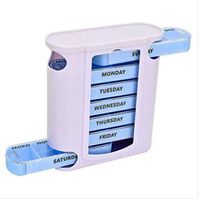7 Day Weekly Pill Organiser Stacking Tower Large 4 Daily Compartments Tablet Box