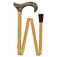 Pearlz Designer Fold able Travel Canes (Gold)