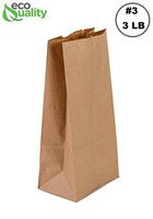 EcoQuality 1000 Small Brown Kraft Paper Bag (3 lb) Small - Paper Lunch Bags, Small Snacks, Gift Bags, Grocery, Merchandise, Party Bags (4-3/4 x 2-15/16 x 8-9/16 in.) (3 Pound Capacity)