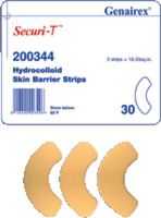 Genairex Inc Securi-T Pre-cut Hydrocolloid Skin Barrier Strips 4" x 4", Pre-shaped, Skin-friendly (Box of 30 Each)