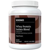 Amazon Brand - Solimo Whey Protein Isolate Blend, Chocolate, 1.5 Pound (18 Servings)