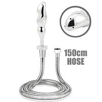 Handheld Shower Enema 5-hole Nozzle Kit - with 150cm Shower Hose for Shower Douche Colonic Cleanse System (Sliver)